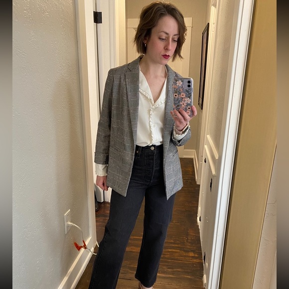 Everlane, Italian Wool, Oversized, Blazer in Glen Plaid! - Picture 5 of 16